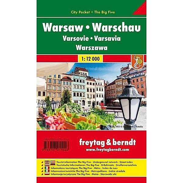 Freytag & Berndt Stadtplan Warschau / Warsaw / Varsovie / Varsavia / Warszawa