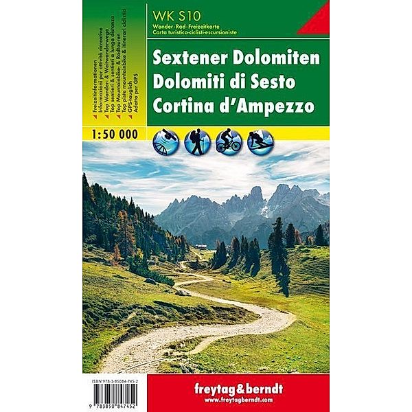 freytag & berndt Wander-Rad-Freizeitkarten / WK S10 / WK S10 Sextener Dolomiten - Dolomiti di Sesto - Cortina d'Ampezzo, Wanderkarte 1:50.000. Dolomiti di Sesto, Cortina d' Ampezzo