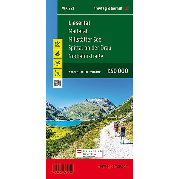 freytag & berndt Wander-Rad-Freizeitkarten / WK221 / Liesertal - Maltatal - Millstätter See - Spittal an der Drau - Nockalmstraße, Wanderkarte 1:50.000, WK 221