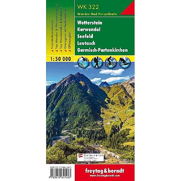 Freytag & Berndt Wander-, Rad- und Freizeitkarte Wetterstein, Karwendel, Seefeld, Leutasch, Garmisch-Partenkirchen