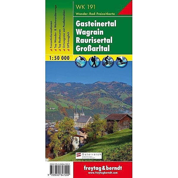 Freytag & Berndt Wander-, Rad- und Freizeitkarte Gasteiner Tal, Wagrain, Grossarltal