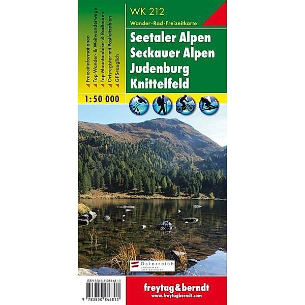 Freytag & Berndt Wander-, Rad- und Freizeitkarte Seetaler Alpen, Seckauer Alpen, Judenburg, Knittelfeld