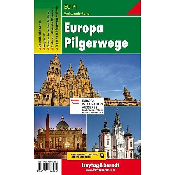 Freytag & Berndt Weitwanderkarte / Freytag & Berndt Weitwanderkarte Europa Pilgerwege, Wanderkarte 1:2.000.000 - 1:3.500.000