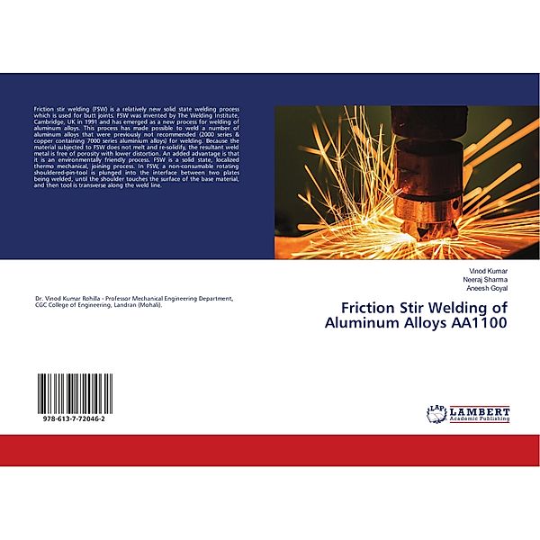 Friction Stir Welding of Aluminum Alloys AA1100, Vinod Kumar, Neeraj Sharma, Aneesh Goyal