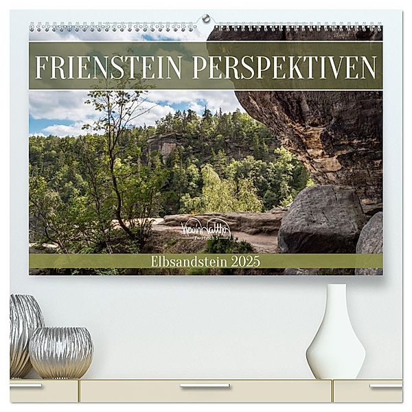 Frienstein Perspektiven - Elbsandstein (hochwertiger Premium Wandkalender 2025 DIN A2 quer), Kunstdruck in Hochglanz, Calvendo, Kevin Walther
