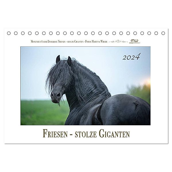 Friesen - stolze Giganten (Tischkalender 2024 DIN A5 quer), CALVENDO Monatskalender, Martina Wrede