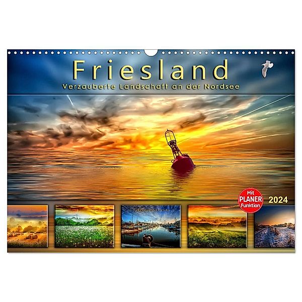 Friesland, verzauberte Landschaft an der Nordsee (Wandkalender 2024 DIN A3 quer), CALVENDO Monatskalender, Peter Roder