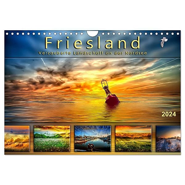 Friesland, verzauberte Landschaft an der Nordsee (Wandkalender 2024 DIN A4 quer), CALVENDO Monatskalender, Peter Roder