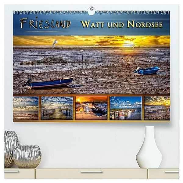 Friesland - Watt und Nordsee (hochwertiger Premium Wandkalender 2025 DIN A2 quer), Kunstdruck in Hochglanz, Calvendo, Peter Roder