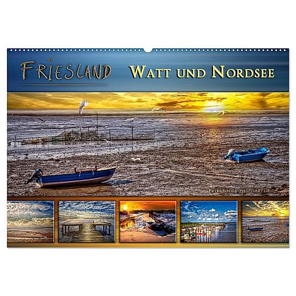 Friesland - Watt und Nordsee (Wandkalender 2024 DIN A2 quer), CALVENDO Monatskalender, Peter Roder