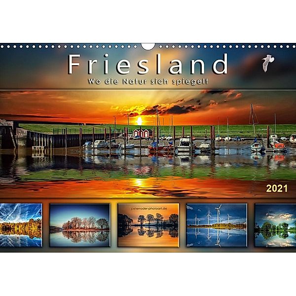 Friesland, wo die Natur sich spiegelt (Wandkalender 2021 DIN A3 quer), Peter Roder