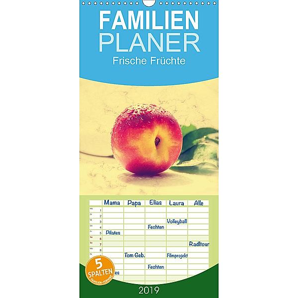Frische Früchte - Familienplaner hoch (Wandkalender 2019 , 21 cm x 45 cm, hoch), Avianaarts Design Fotografie by Tanja Riedel