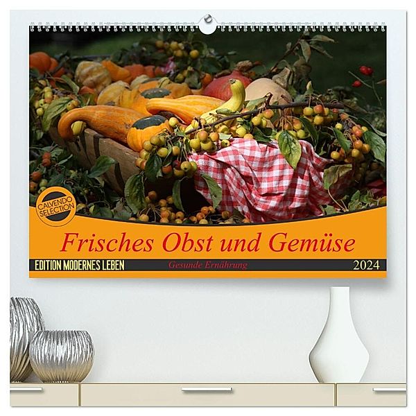 Frisches Obst und Gemüse (hochwertiger Premium Wandkalender 2024 DIN A2 quer), Kunstdruck in Hochglanz, Schnellewelten