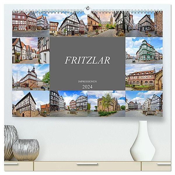 Fritzlar Impressionen (hochwertiger Premium Wandkalender 2024 DIN A2 quer), Kunstdruck in Hochglanz, Dirk Meutzner