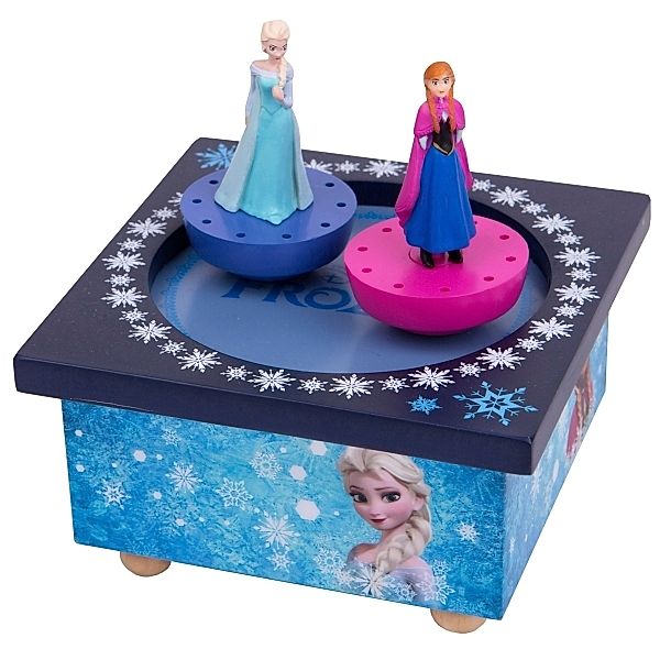 FRO Holz Spieldose Tanzende Ana & Elsa