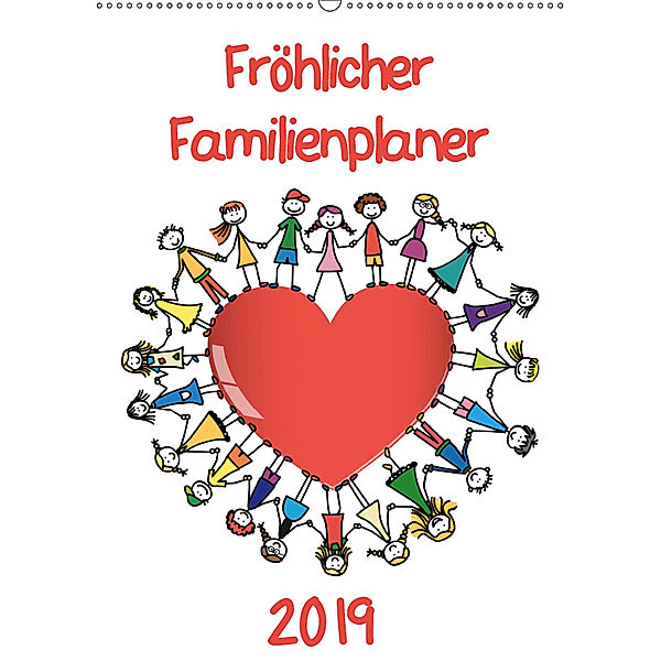 Fröhlicher Familienplaner (Wandkalender 2019 DIN A2 hoch), VRD, pixelpunker.de