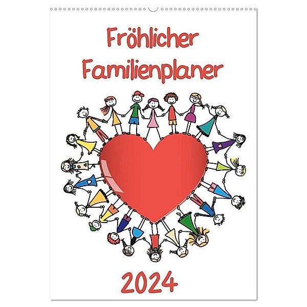 Fröhlicher Familienplaner (Wandkalender 2024 DIN A2 hoch), CALVENDO Monatskalender, pixelpunker.de / VRD