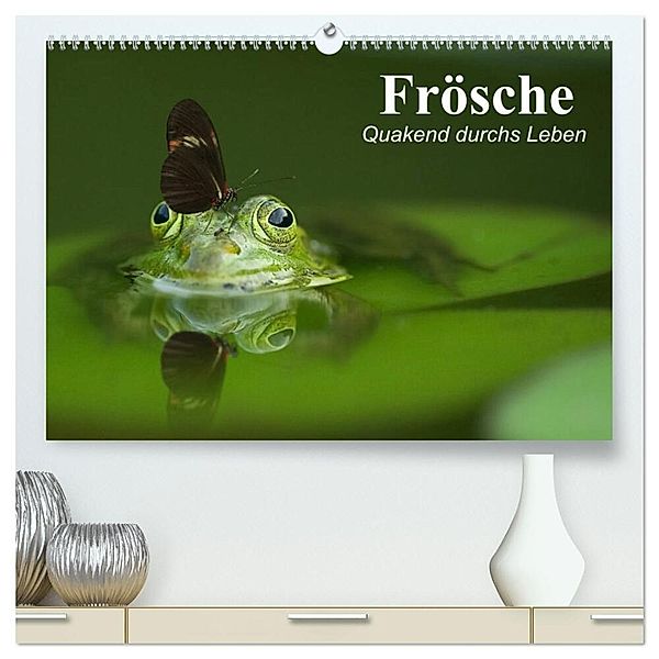 Frösche. Quakend durchs Leben (hochwertiger Premium Wandkalender 2024 DIN A2 quer), Kunstdruck in Hochglanz, Elisabeth Stanzer