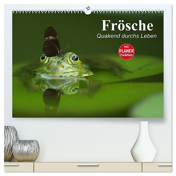 Frösche. Quakend durchs Leben (hochwertiger Premium Wandkalender 2024 DIN A2 quer), Kunstdruck in Hochglanz, Elisabeth Stanzer