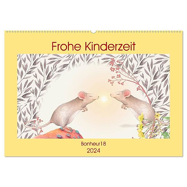 Frohe Kinderzeit (Wandkalender 2024 DIN A2 quer), CALVENDO Monatskalender, Bonheur18