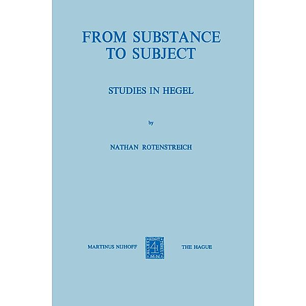 From Substance to Subject, Nathan Rotenstreich