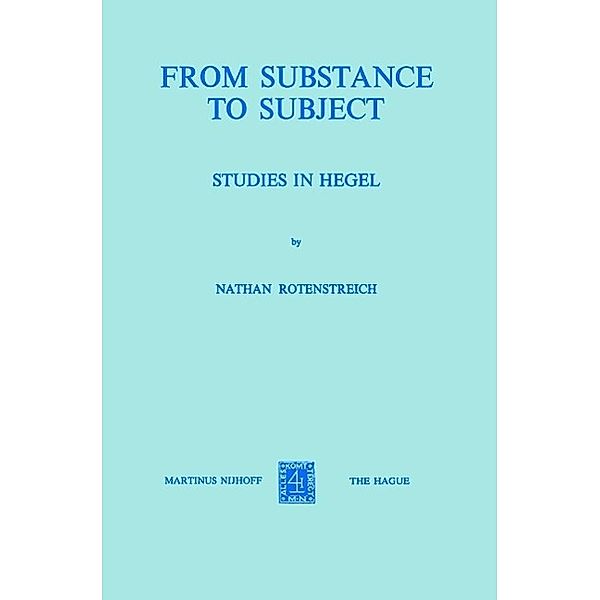 From Substance to Subject, Nathan Rotenstreich