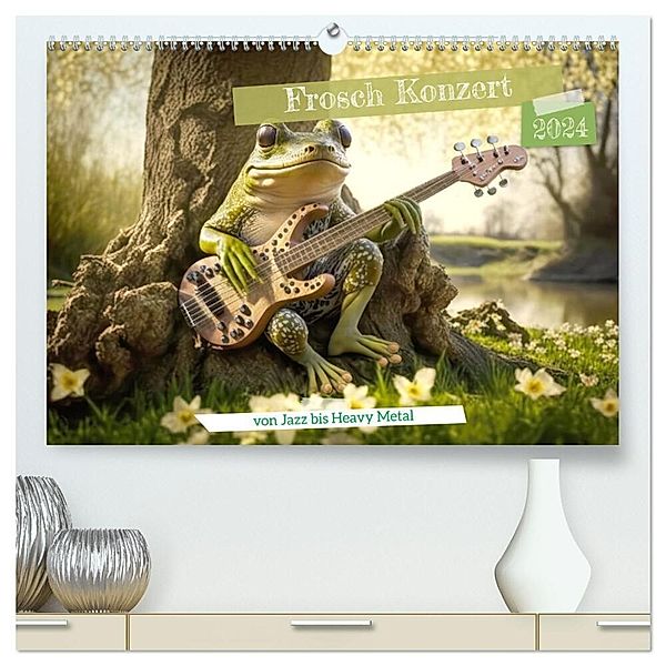 Frosch Konzert (hochwertiger Premium Wandkalender 2024 DIN A2 quer), Kunstdruck in Hochglanz, Daniel Rohr