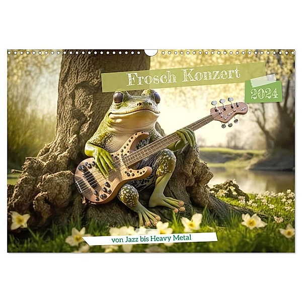 Frosch Konzert (Wandkalender 2024 DIN A3 quer), CALVENDO Monatskalender, Daniel Rohr