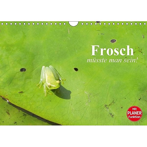 Frosch müsste man sein! (Wandkalender 2018 DIN A4 quer) Dieser erfolgreiche Kalender wurde dieses Jahr mit gleichen Bild, Elisabeth Stanzer