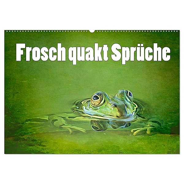 Frosch quakt Sprüche (Wandkalender 2024 DIN A2 quer), CALVENDO Monatskalender, Liselotte Brunner-Klaus