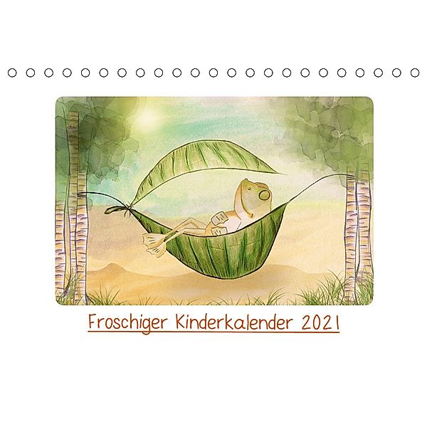 Froschiger Kinderkalender 2021 (Tischkalender 2021 DIN A5 quer), Stephanie Langowski