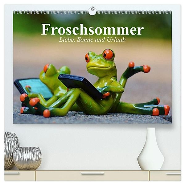Froschsommer. Liebe, Sonne und Urlaub (hochwertiger Premium Wandkalender 2024 DIN A2 quer), Kunstdruck in Hochglanz, Elisabeth Stanzer