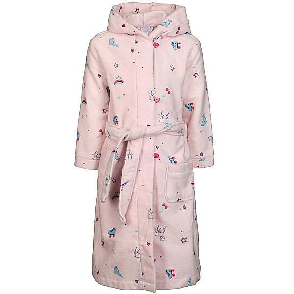 Schiesser Frottee-Bademantel GIRLS WORLD in pastellrosa