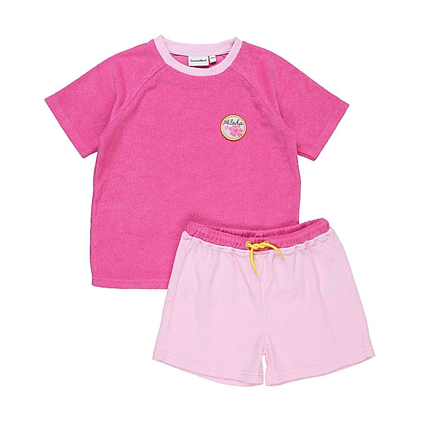 tausendkind essentials Frottee-T-Shirt ALOHA mit Shorts in pink