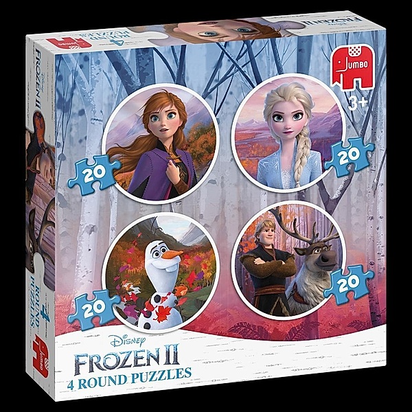 Frozen 2 - 4in1 Rundes Puzzle (Kinderpuzzle)