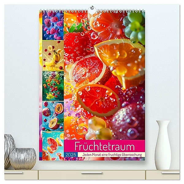 Früchtetraum - Jeden Monat eine fruchtige Überraschung (hochwertiger Premium Wandkalender 2025 DIN A2 hoch), Kunstdruck in Hochglanz, Calvendo, Dirk Meutzner