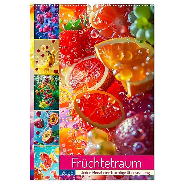 Früchtetraum - Jeden Monat eine fruchtige Überraschung (Wandkalender 2025 DIN A2 hoch), CALVENDO Monatskalender, Calvendo, Dirk Meutzner