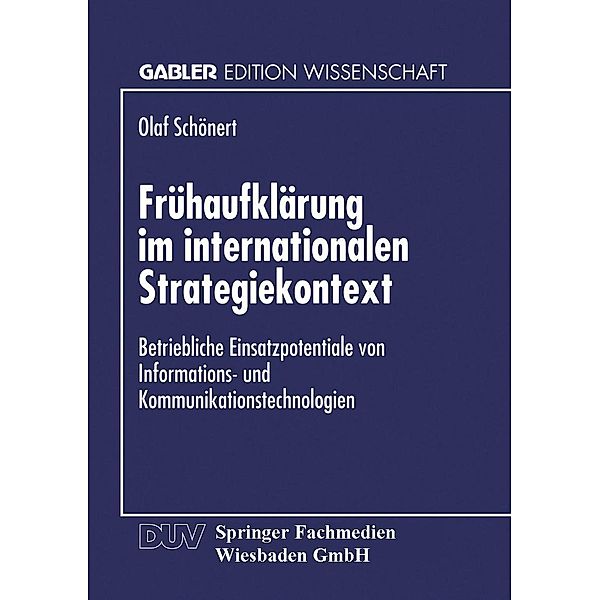 Frühaufklärung im internationalen Strategiekontext / Gabler Edition Wissenschaft