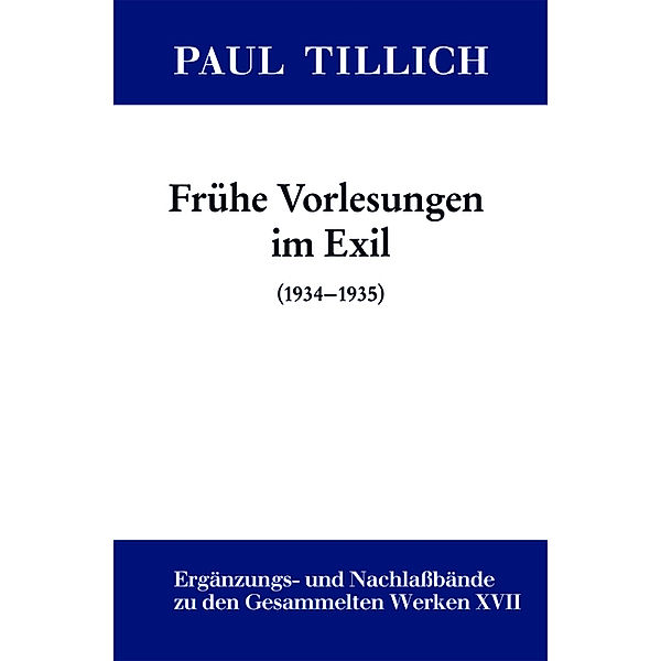 Frühe Vorlesungen im Exil