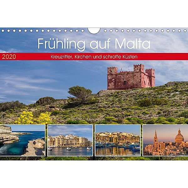 Frühling auf Malta - Kreuzritter, Kirchen und schroffe Küsten (Wandkalender 2020 DIN A4 quer), Enrico Caccia
