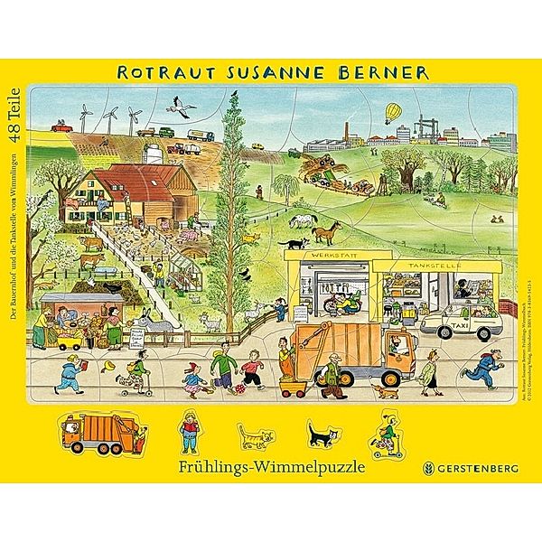 Gerstenberg Verlag Frühlings-Wimmelpuzzle (Rahmenpuzzle), Rotraut Susanne Berner