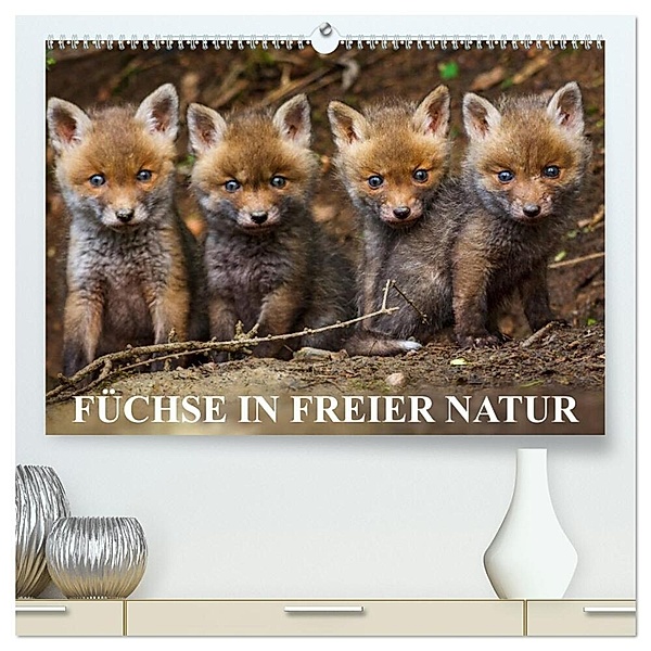 Füchse in freier Natur (hochwertiger Premium Wandkalender 2024 DIN A2 quer), Kunstdruck in Hochglanz, Ulrich Hopp