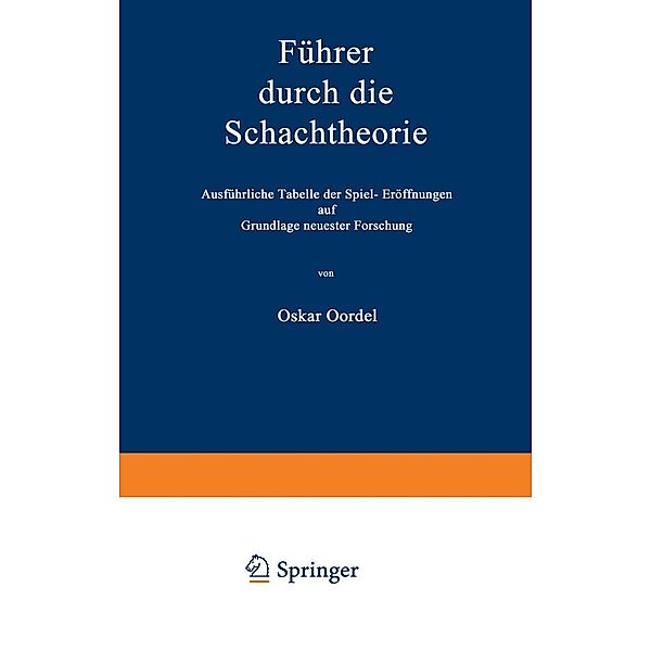 Führer durch die Schachtheorie, Oskar Cordel