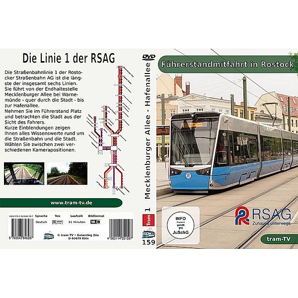 Führerstandmitfahrt in Rostock/Linie 1/DVD