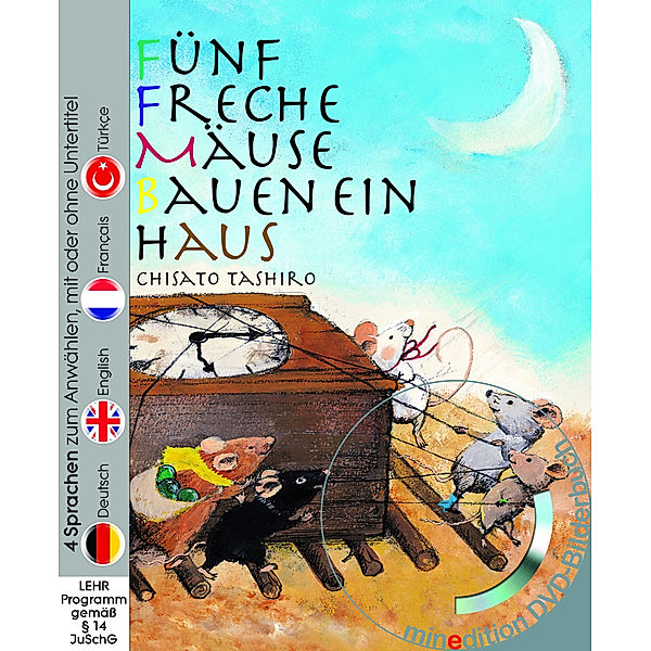 Fünf freche Mäuse bauen ein Haus (Buch mit DVD), Chisato Tashiro