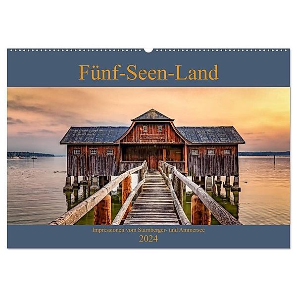 Fünf-Seen-Land (Wandkalender 2024 DIN A2 quer), CALVENDO Monatskalender, Thomas Marufke