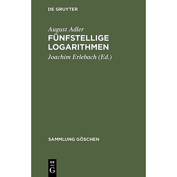 Fünfstellige Logarithmen, August Adler