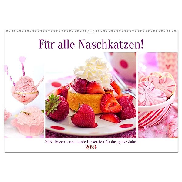 Für alle Naschkatzen! Süße Desserts und bunte Leckereien für das ganze Jahr! (Wandkalender 2024 DIN A2 quer), CALVENDO Monatskalender, Rose Hurley