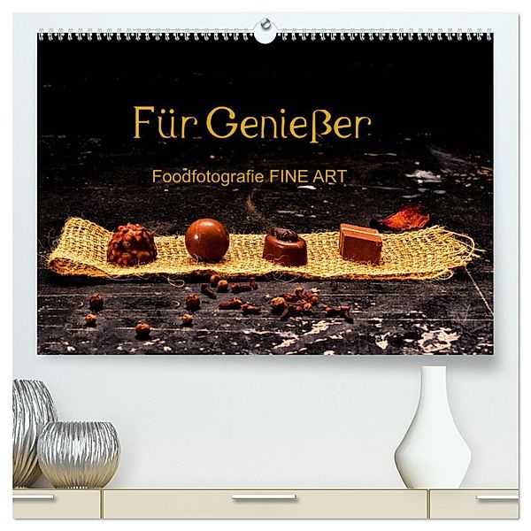 Für Genießer, Foodfotografie FINE ART (hochwertiger Premium Wandkalender 2025 DIN A2 quer), Kunstdruck in Hochglanz, Calvendo, Karin Dederichs