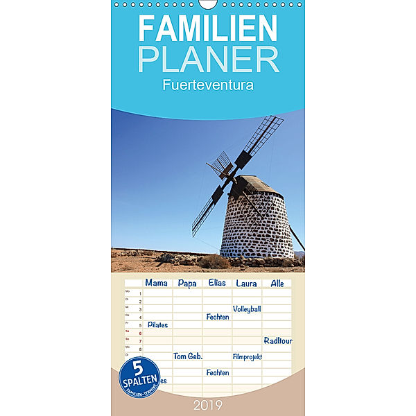 Fuerteventura - Familienplaner hoch (Wandkalender 2019 , 21 cm x 45 cm, hoch), Denny Hildenbrandt